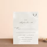 "Elegant Crest" - RSVP Cards in Stone by Ariel Rutland - Front