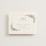 "Green Wreath" - RSVP Cards in Champagne by Lori Wemple - Front