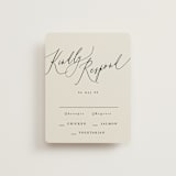 "Tilted Script" - RSVP Cards in Ivory by Hannah Williams - Front