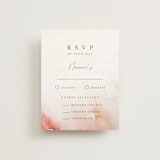 "Delicate brushstrokes" - RSVP Cards in Blush by Lucrecia Caporale - Front