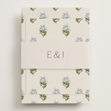 "Blockprint" - RSVP Online Enclosure Cards in Almond by Olivia Kanaley Inman - Assembled with Belly Band