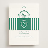 "Palm Tree Crest" - RSVP Online Enclosure Cards in Palm by Erika Firm - Assembled with Belly Band
