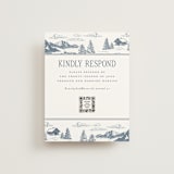 "Aspen Toile" - RSVP Online Enclosure Cards in Denim by Jenna Holcomb - Front