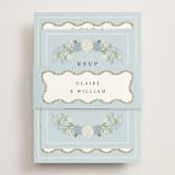 "Wedgewood" - RSVP Online Enclosure Cards in Cerulean by Susan Moyal - Assembled with Belly Band