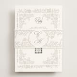 "vintage flourishes" - RSVP Online Enclosure Cards in Natural by BR Designs - Assembled with Belly Band