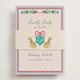 "Whimsical Hand Illustrated Crest" - RSVP Online Enclosure Cards in Peony by Jackie Crawford - Assembled with Belly Band