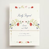 "Wildflower Romance" - RSVP Online Enclosure Cards in Ivory by frau brandt - Assembled with Belly Band