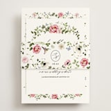 "Ornate" - RSVP Online Enclosure Cards in Peony by Sarah Knight - Assembled with Belly Band