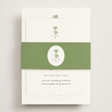 "Palm Monogram" - RSVP Online Enclosure Cards in Leaf by Olivia Raufman - Assembled with Belly Band