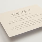 "Love Story" - RSVP Online Enclosure Cards in Mocha by Jennifer Postorino - Detail