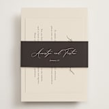 "Love Story" - RSVP Online Enclosure Cards in Mocha by Jennifer Postorino - Assembled with Belly Band