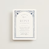 "Nouveau Frame" - RSVP Online Enclosure Cards in Delphinium by Ashley DeMeyere - Front