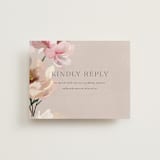 "Chalk Floral" - RSVP Online Enclosure Cards in Dove by Olivia Kanaley Inman - Front