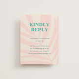 "The Palm" - RSVP Online Enclosure Cards in Flamingo by Pixel and Hank - Front