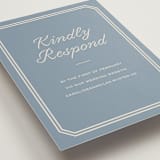 "Bevel Monogram" - RSVP Online Enclosure Cards in French Blue by Carolyn MacLaren - Detail