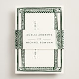 "Block Print Frame" - RSVP Online Enclosure Cards in Fern by Katharine Watson - Assembled with Belly Band