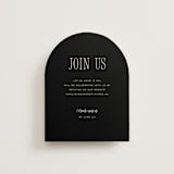 "Linea" - RSVP Online Enclosure Cards in Noir by Pixel and Hank - Front