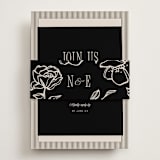 "Linea" - RSVP Online Enclosure Cards in Noir by Pixel and Hank - Assembled with Belly Band