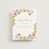 "Wildflower wreath" - RSVP Online Enclosure Cards in Peony by Yaling Hou Suzuki - Front