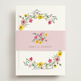 "Wildflower Wreath" - RSVP Online Enclosure Cards in Peony by Yaling Hou Suzuki - Assembled with Belly Band