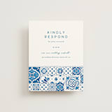 "watercolor tile" - RSVP Online Enclosure Cards in Navy by Anastasia Makarova - Front