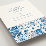 "watercolor tile" - RSVP Online Enclosure Cards in Navy by Anastasia Makarova - Detail