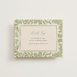 "Porcelain Floral" - RSVP Online Enclosure Cards in Olive by Elly - Front