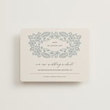 "Embroidered" - RSVP Online Enclosure Cards in Dusty Blue by Jen Owens - Front