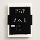 "Everly" - RSVP Online Enclosure Cards in Pearl by Christie Garcia - Assembled with Belly Band
