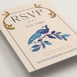 "Gilded" - RSVP Online Enclosure Cards in Cerulean by GeekInk Design - Detail