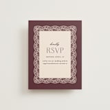 "Chantilly" - RSVP Online Enclosure Cards in Burgundy by Erica Krystek - Front