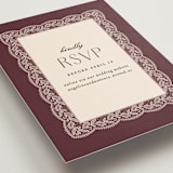"Chantilly" - RSVP Online Enclosure Cards in Burgundy by Erica Krystek - Detail