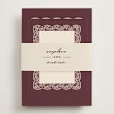 "Chantilly" - RSVP Online Enclosure Cards in Burgundy by Erica Krystek - Assembled with Belly Band
