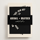 "Spin" - RSVP Online Enclosure Cards in Cream by Pixel and Hank - Assembled with Belly Band