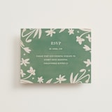 "Friendly Flowers" - RSVP Online Enclosure Cards in Emerald by Ani Somi - Front