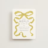 "Antique Ribbon" - RSVP Online Enclosure Cards in Citrine by Olivia Kanaley Inman - Front