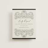 "Ornate sketched frame" - RSVP Online Enclosure Cards in Latte by Jackie Crawford - Front