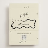 "Handwritten Letter" - RSVP Online Enclosure Cards in Noir by Helena Vitto - Assembled with Belly Band