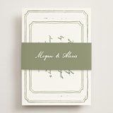 "Handwritten" - RSVP Online Enclosure Cards in Moss by Cass Loh - Assembled with Belly Band