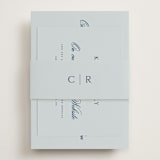 "Landscape Script" - RSVP Online Enclosure Cards in Sky by Kelly Schmidt - Assembled with Belly Band