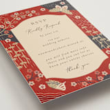 "Japanese Textile" - RSVP Online Enclosure Cards in Rose by Jennifer Holbrook - Detail