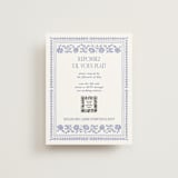"Embroidered" - RSVP Online Enclosure Cards in Cerulean by Jenna Holcomb - Front
