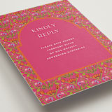 "Varna" - RSVP Online Enclosure Cards in Fuchsia by Pati Cascino - Detail