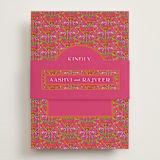 "Varna" - RSVP Online Enclosure Cards in Fuchsia by Pati Cascino - Assembled with Belly Band