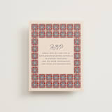 "Block Print Tile" - RSVP Online Enclosure Cards in Terracotta by Katharine Watson - Front