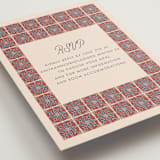 "Block Print Tile" - RSVP Online Enclosure Cards in Terracotta by Katharine Watson - Detail