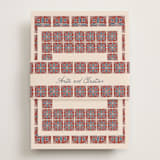 "Block Print Tile" - RSVP Online Enclosure Cards in Terracotta by Katharine Watson - Assembled with Belly Band