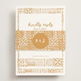 "Tribal Rythm" - RSVP Online Enclosure Cards in Amber by Selima Akhter - Assembled with Belly Band