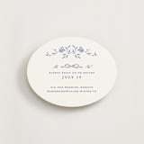 "Daisy Toile" - RSVP Online Enclosure Cards in Blue Willow by Susan Zinader - Front