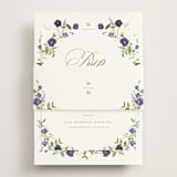 "Wildflower Trellis" - RSVP Online Enclosure Cards in Iris by Everett Paper Goods - Assembled with Belly Band